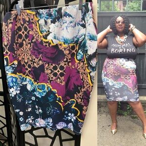 ASOS Multicolor Floral Pencil Skirt